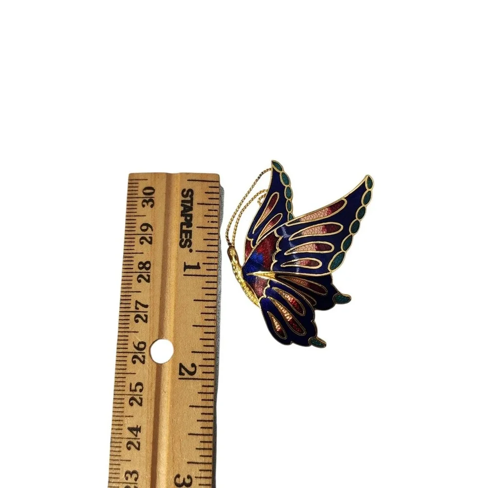 Vintage cloisonne‎ style enamel BUTTERFLY brooch pin